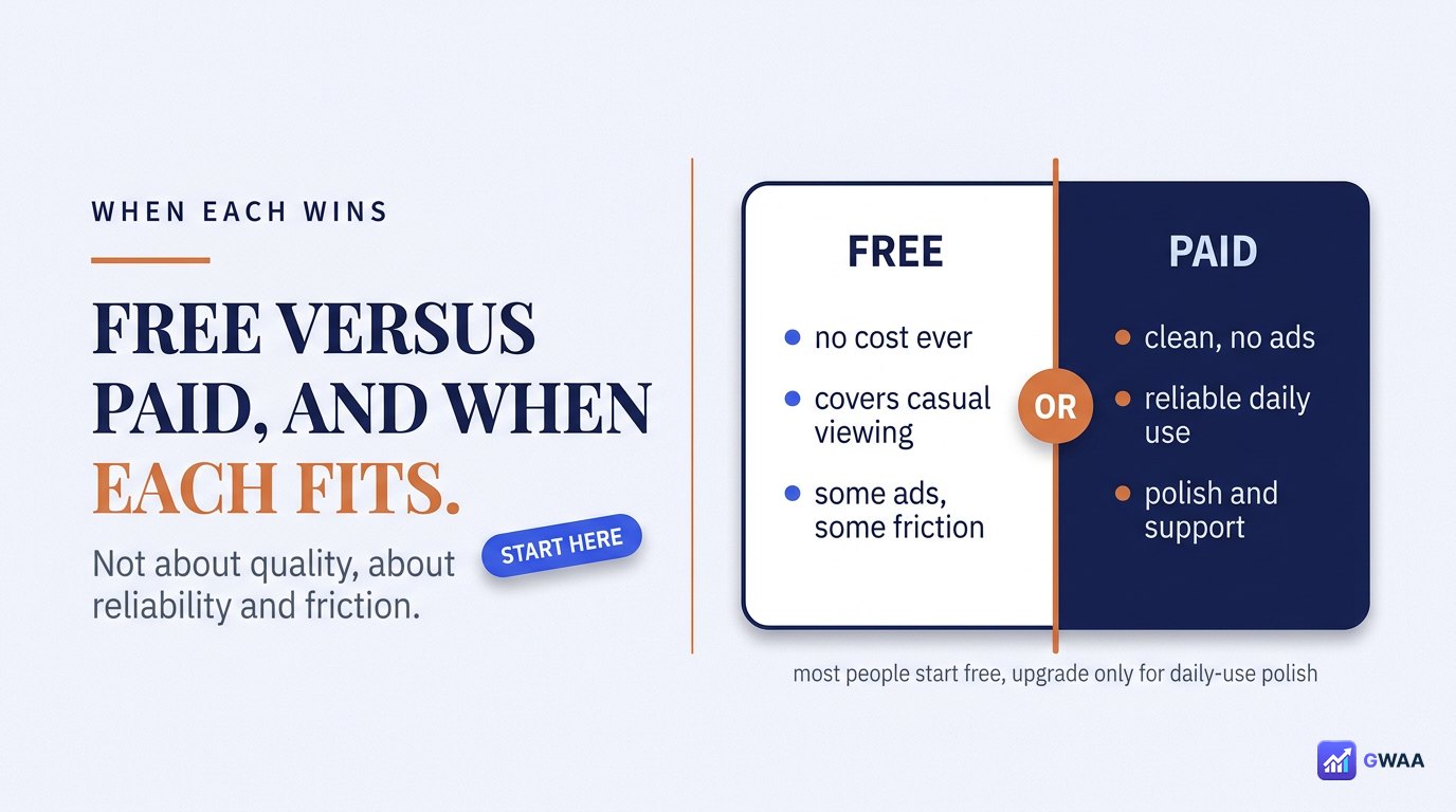 Free alternatives vs paid alternatives split