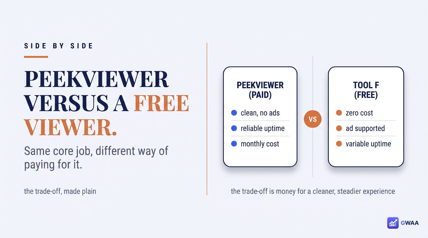 PeekViewer paid clean vs StorySaver free ad-supported