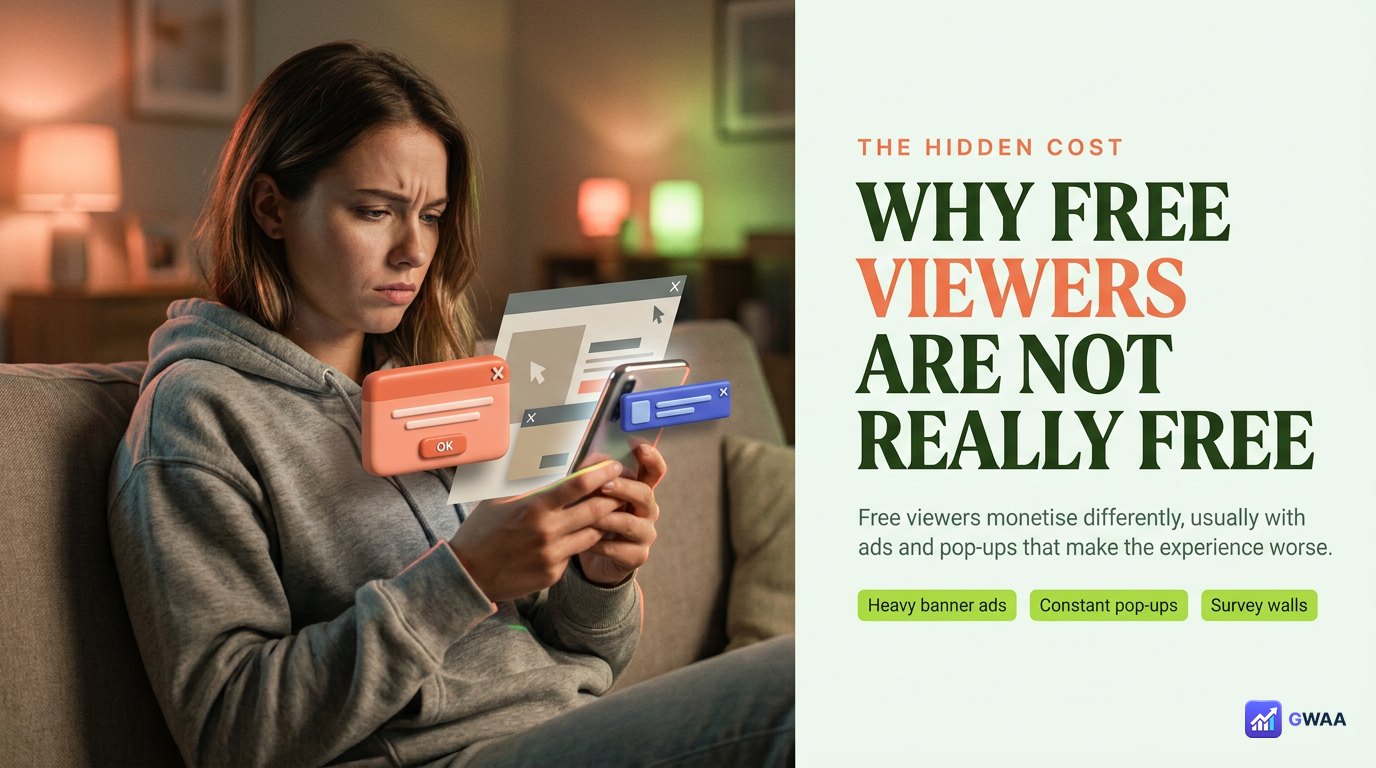 PeekViewer vs 'free' competitors covered in ads and popups