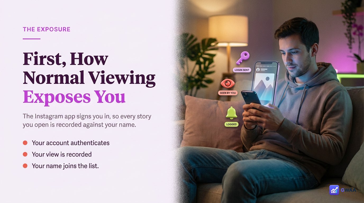 Instagram app exposes your account vs PeekViewer keeps you anonymous