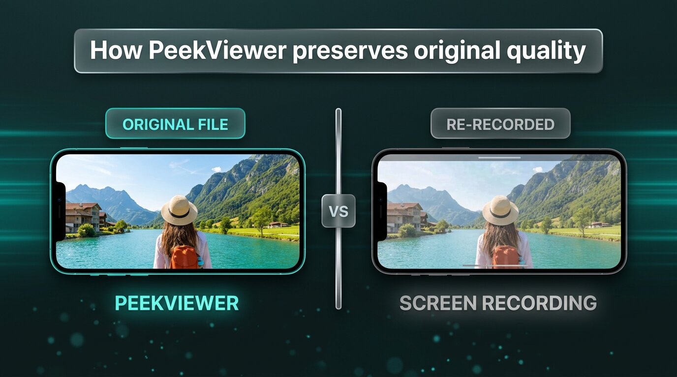 Why PeekViewer keeps original quality and screen recording does not