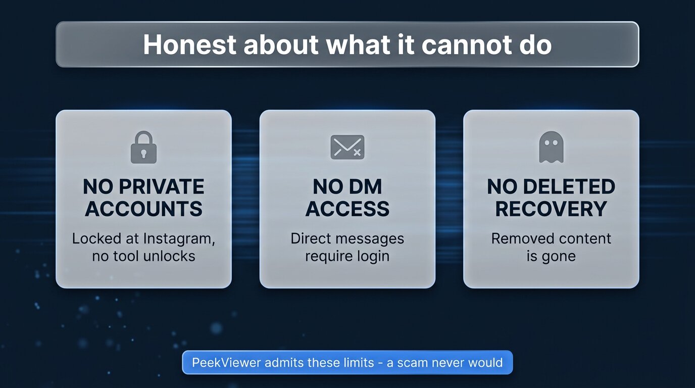 Three honest PeekViewer limitations admitted up front