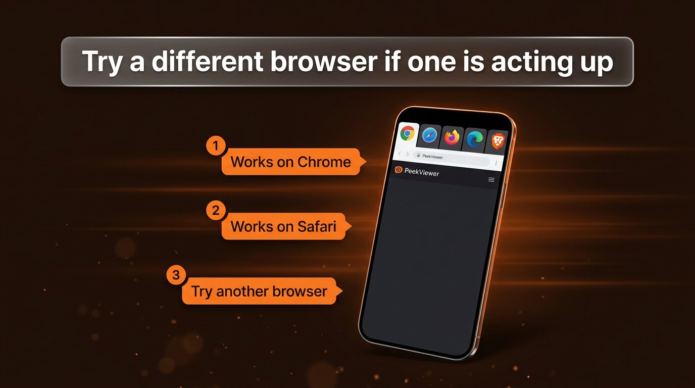 Try PeekViewer in different browser - Chrome Safari Firefox Edge