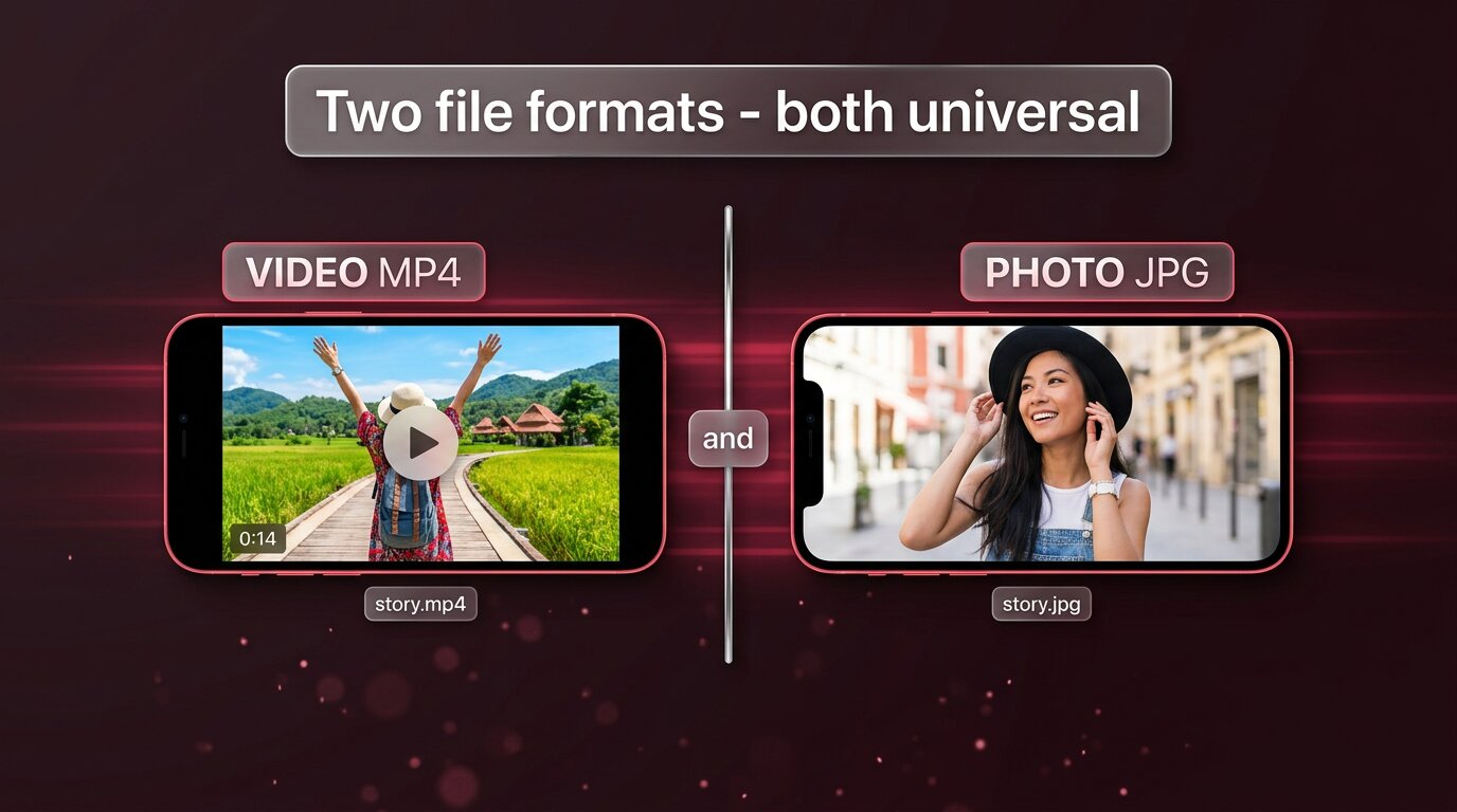 Two file formats from PeekViewer - MP4 video and JPG photo