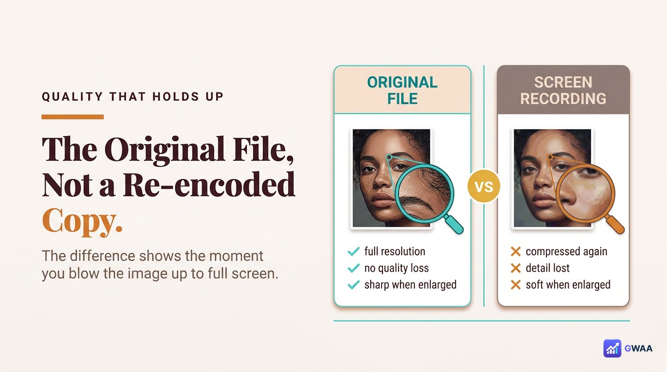 Original quality PeekViewer file vs screen-recorded copy
