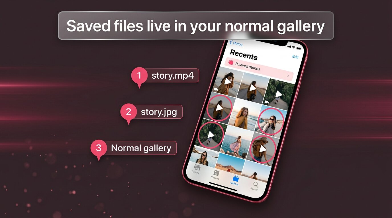 Where downloaded files live - your normal phone gallery