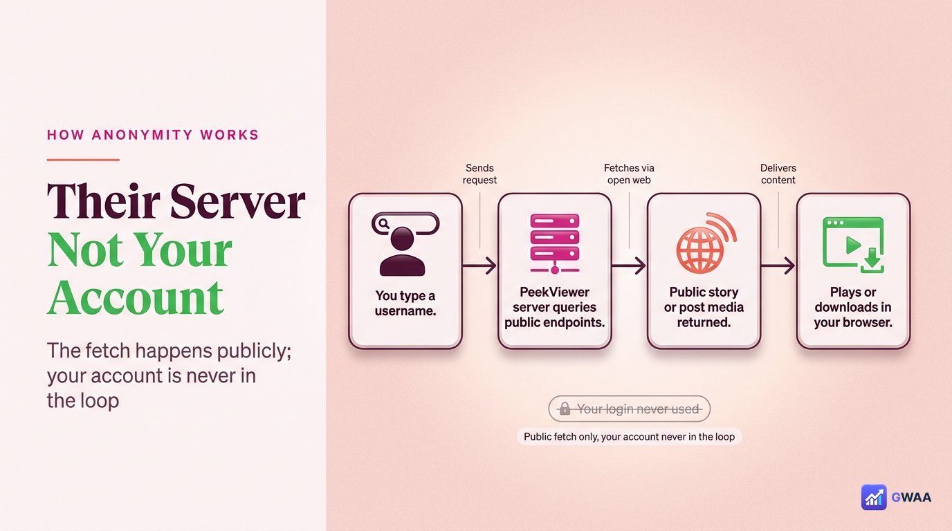 Server-side fetch flow of PeekViewer anonymous viewer