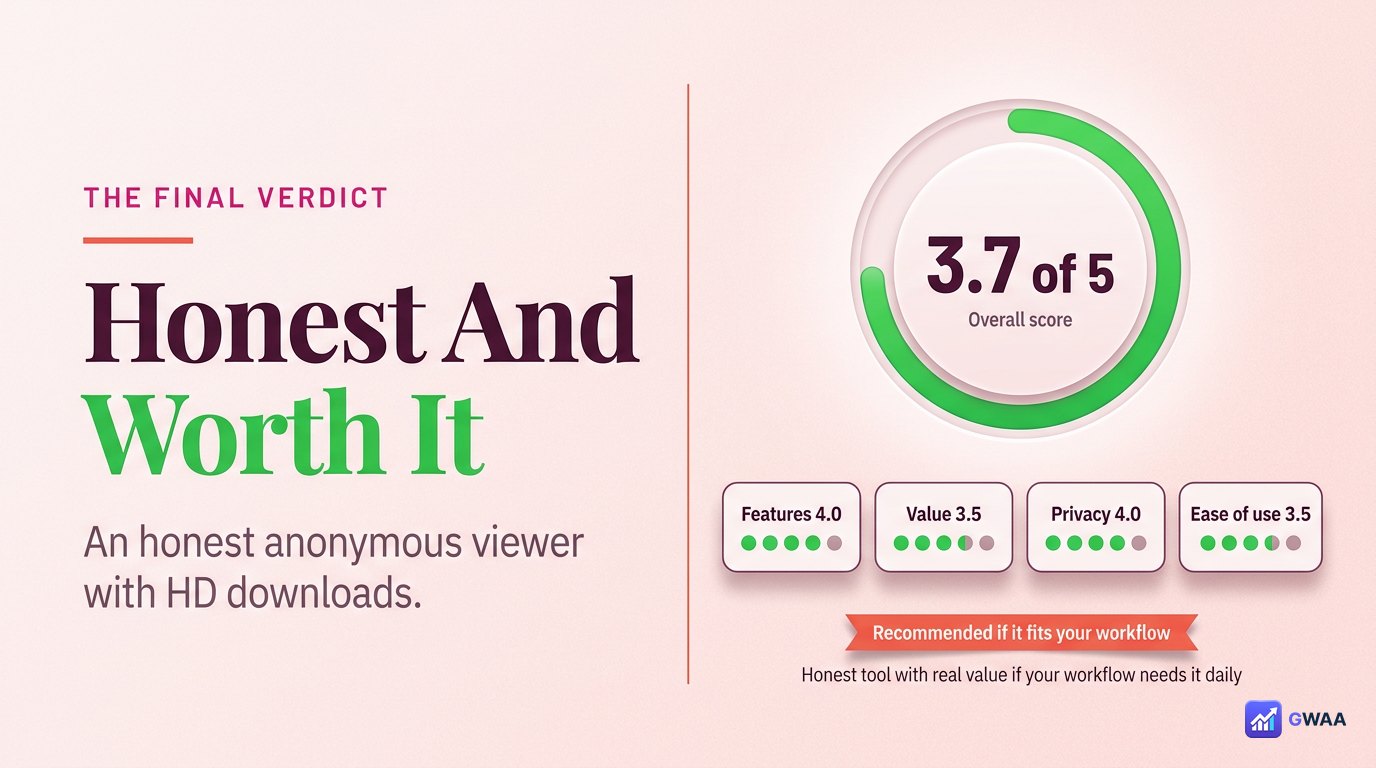 PeekViewer verdict scorecard - 3.7 of 5 overall