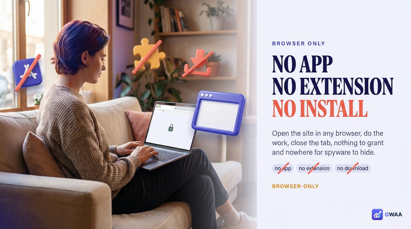 PeekViewer is browser-only - no app install, no permission demands