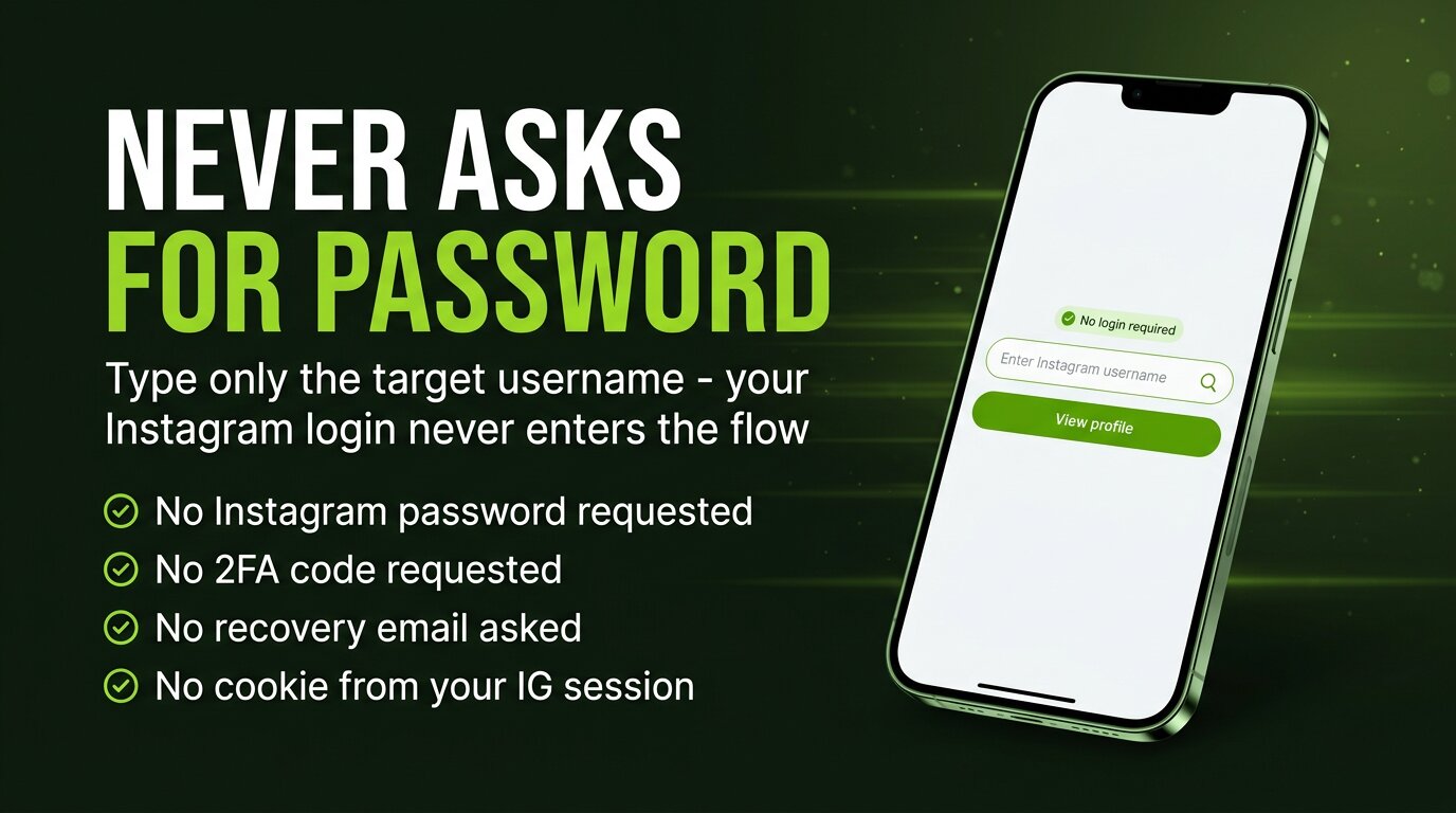 PeekViewer never asks for an Instagram password - only target username