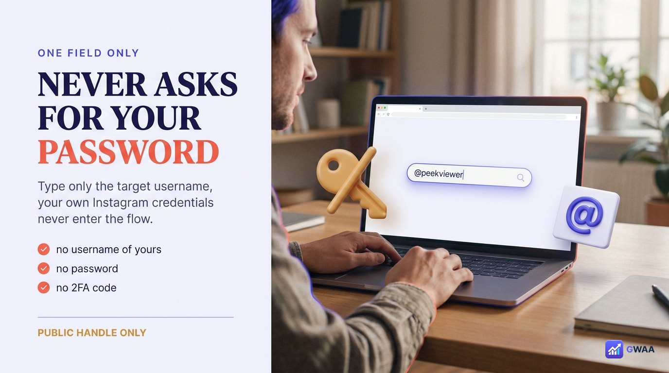PeekViewer never asks for an Instagram password - only target username