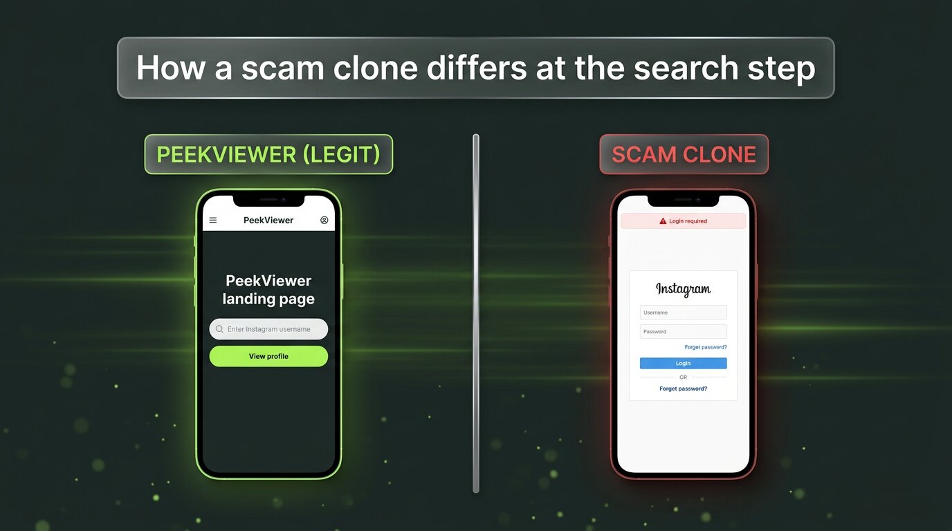 PeekViewer real vs scam clone comparison